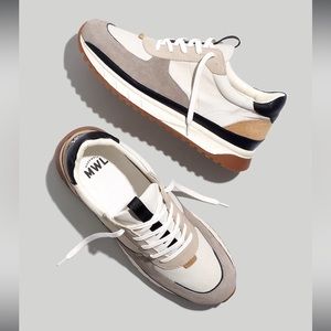 Madewell Kickoff Trainer Sneakers in (Re)sourced Canvas/Suede in Moon Rock Multi